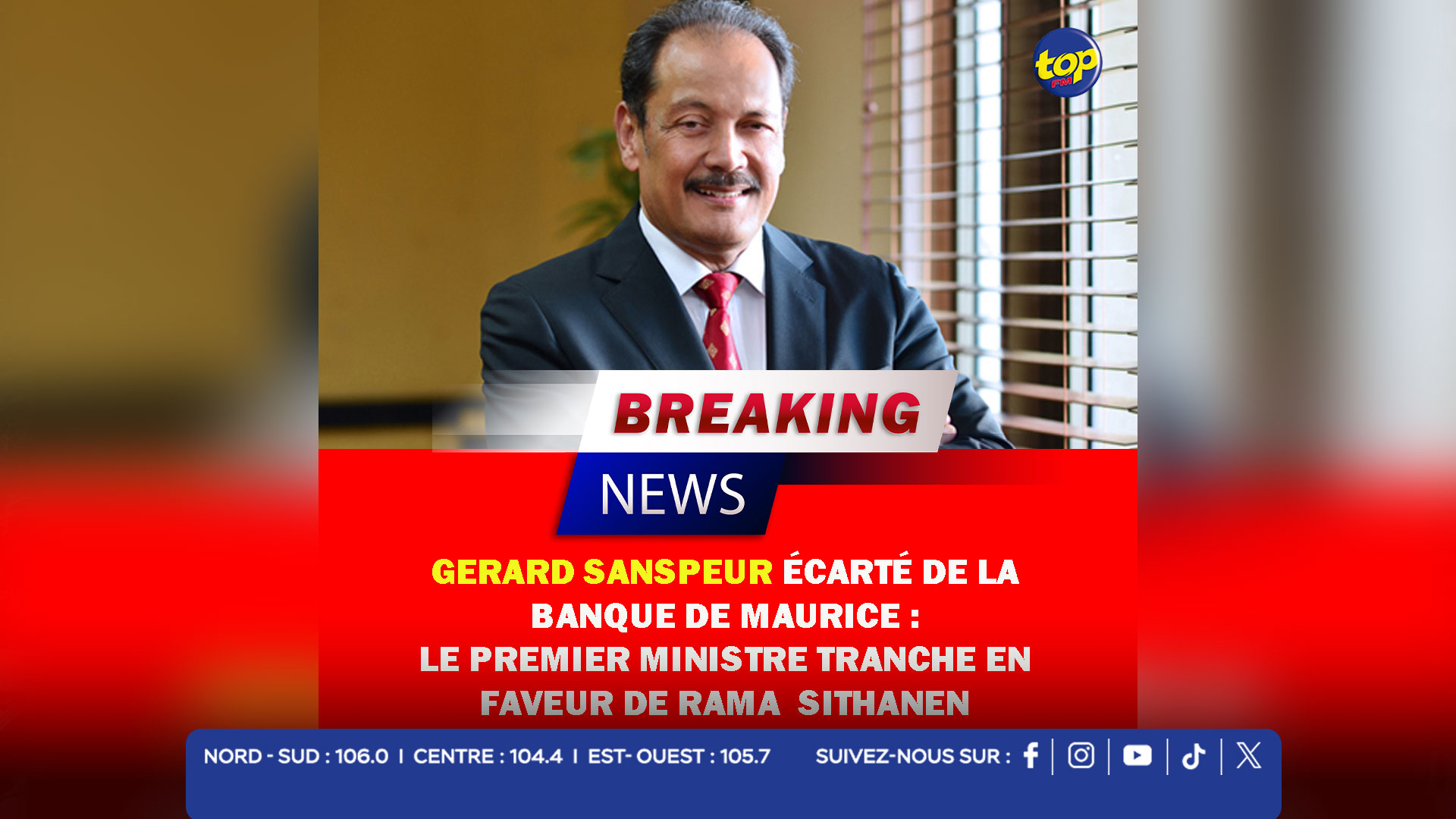 Gerard Sanspeur écarté de la Banque de Maurice Gerard Sanspeur écarté de la Banque de Maurice