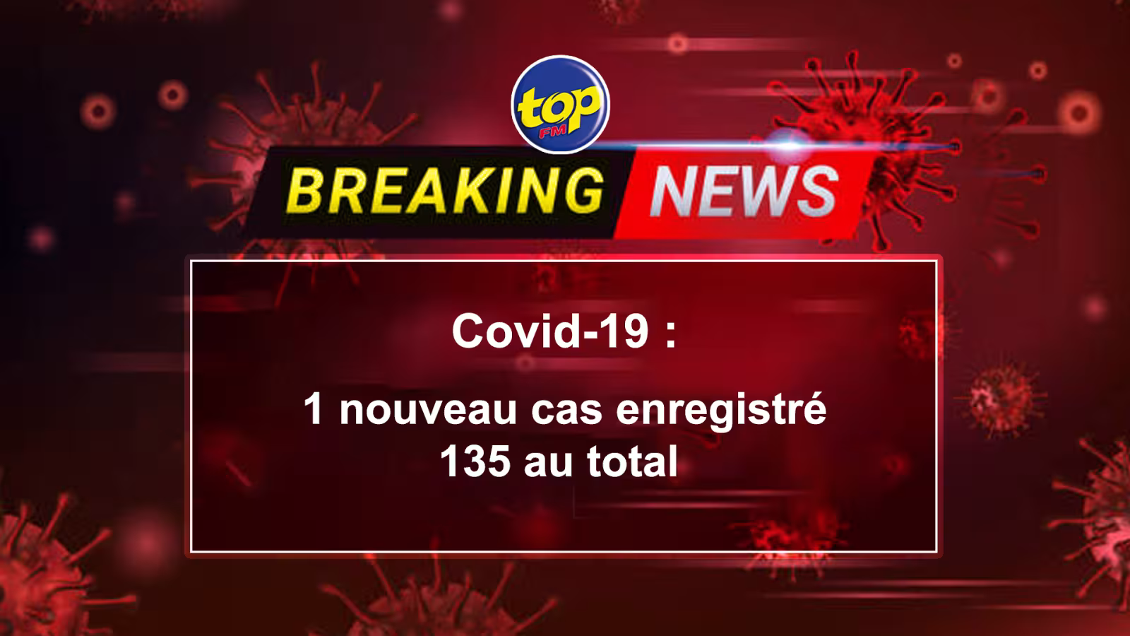 Covid-19 : Un cas supplémentaire enregistré ce lundi