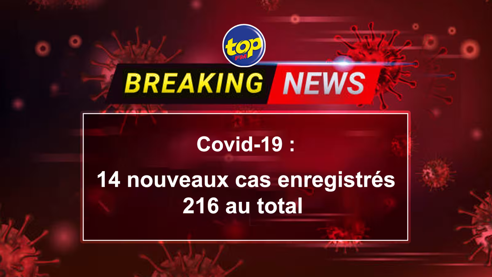 COVID19 : 14 nouveaux cas enregistrés – 216 au total