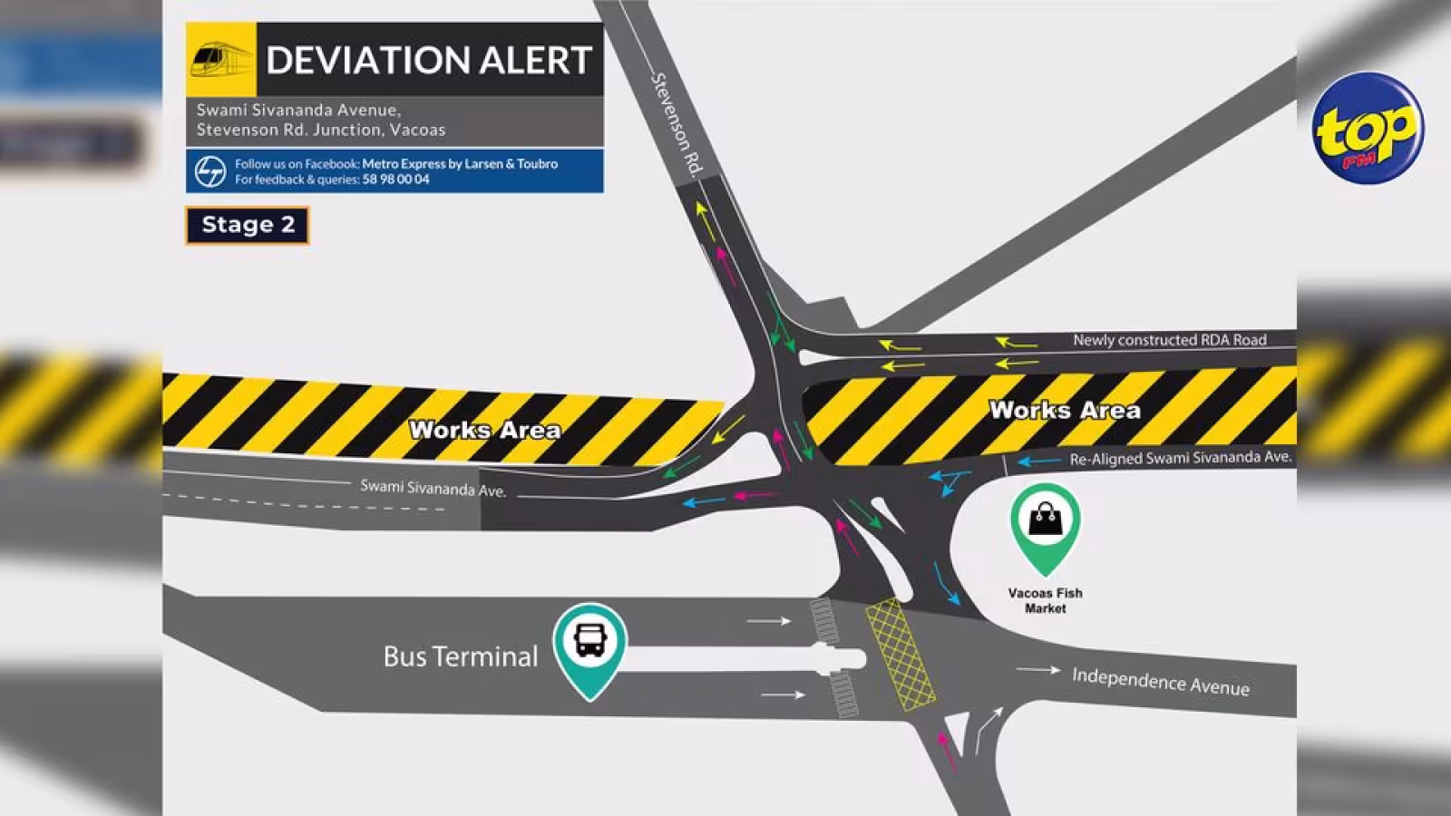 Travaux du Metro Express : Des déviations routières prévues à Vacoas
