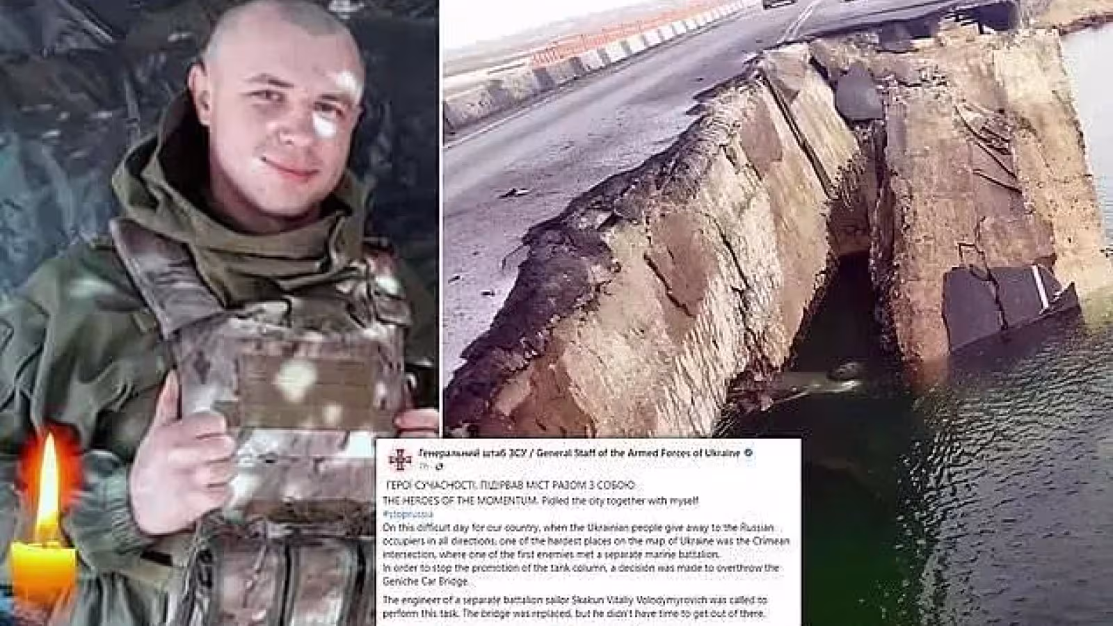 Heroic Ukrainian soldier blows himself up on bridge to prevent Russian advance