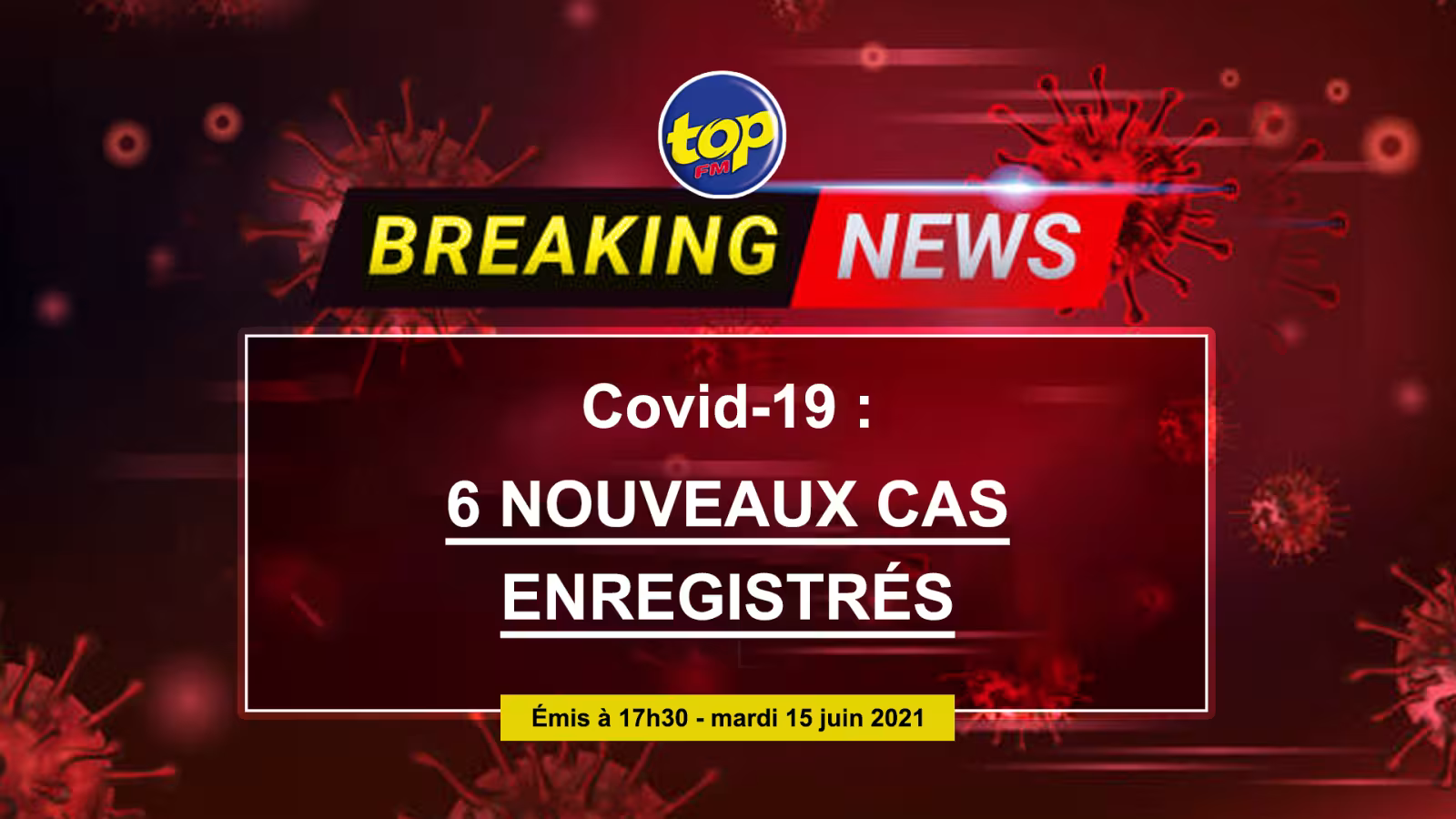 Covid-19 : six nouveaux cas et un décès enregistrés