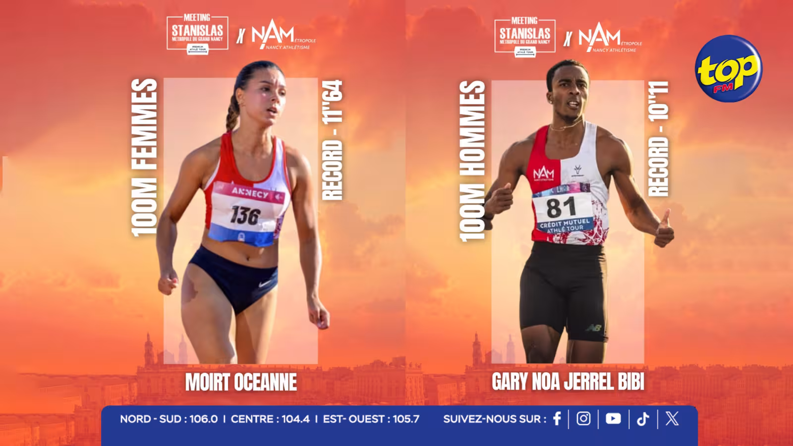 Athlétisme : Noa Bibi et Océanne Moirt en piste ce soir à partir de 22h30 à Nancy