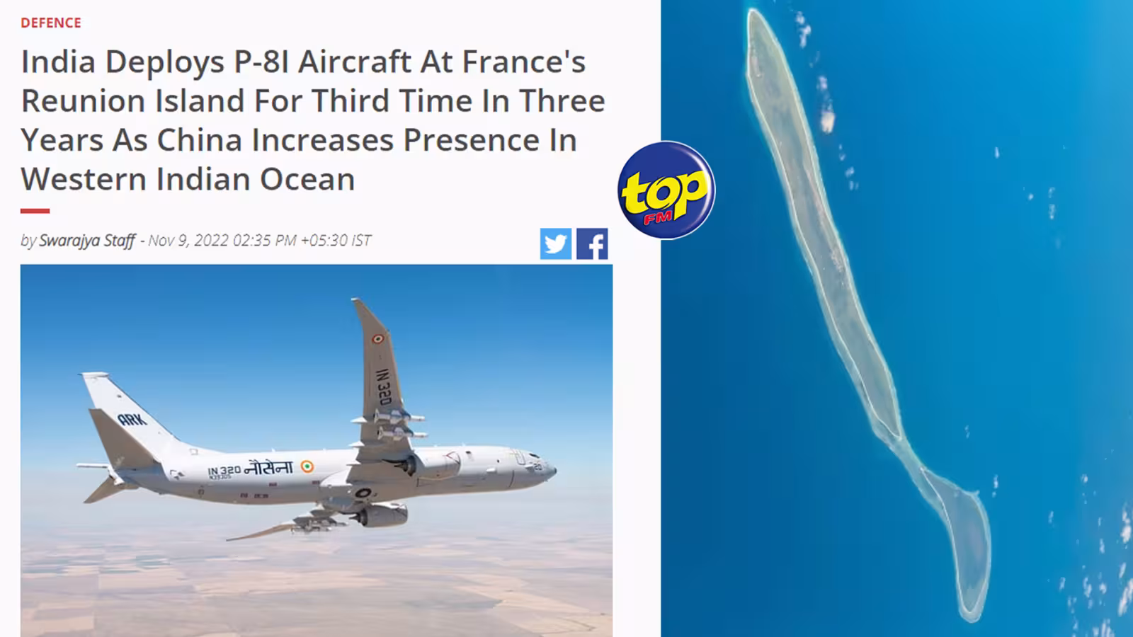 Le magazine Swarajya remet ça : « L’Inde construit une infrastructure militaire sur l’île d’Agalega », est-il écrit dans un article sur le déploiement du P-81 à La Réunion