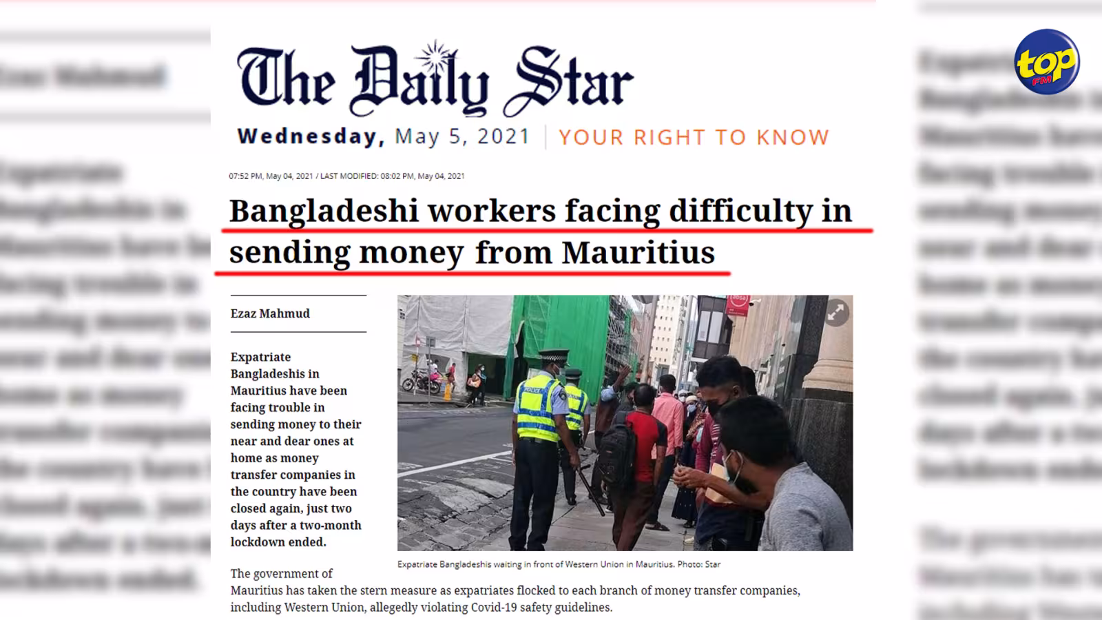 Au Bangladesh : Le Daily Star évoque les difficultés rencontrées par les ouvriers à Maurice pour transférer de l’argent à leurs proches au pays