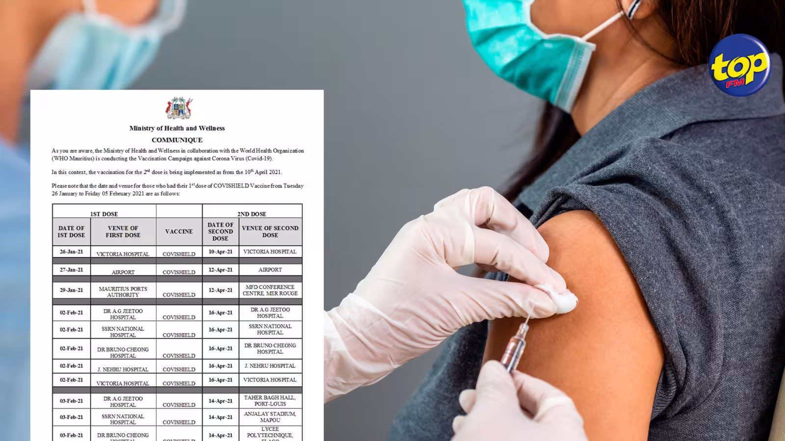 Campagne de vaccination : La seconde dose administrée à partir du 10 avril