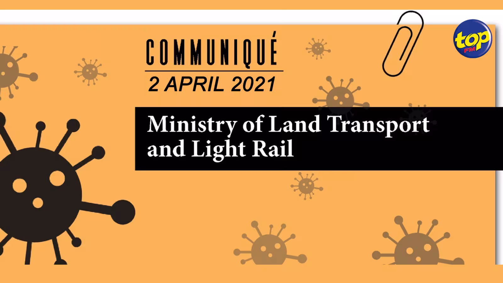 Communiqué – Ministry of Land Transport and Light Rail