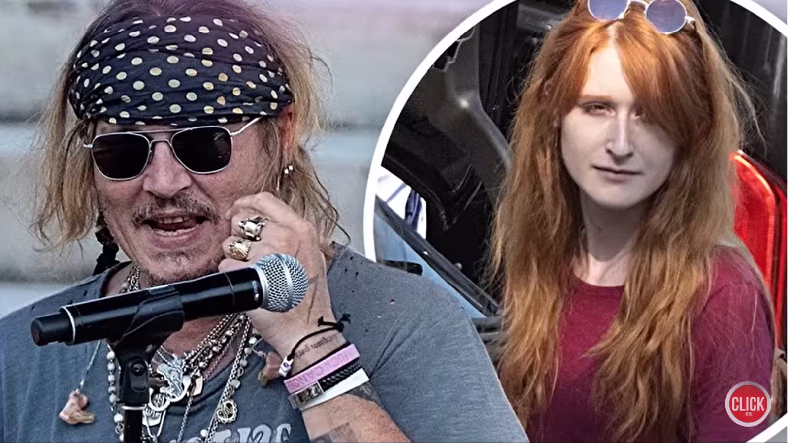 Johnny Deppe se pavane avec une rousse, sa professeure de français