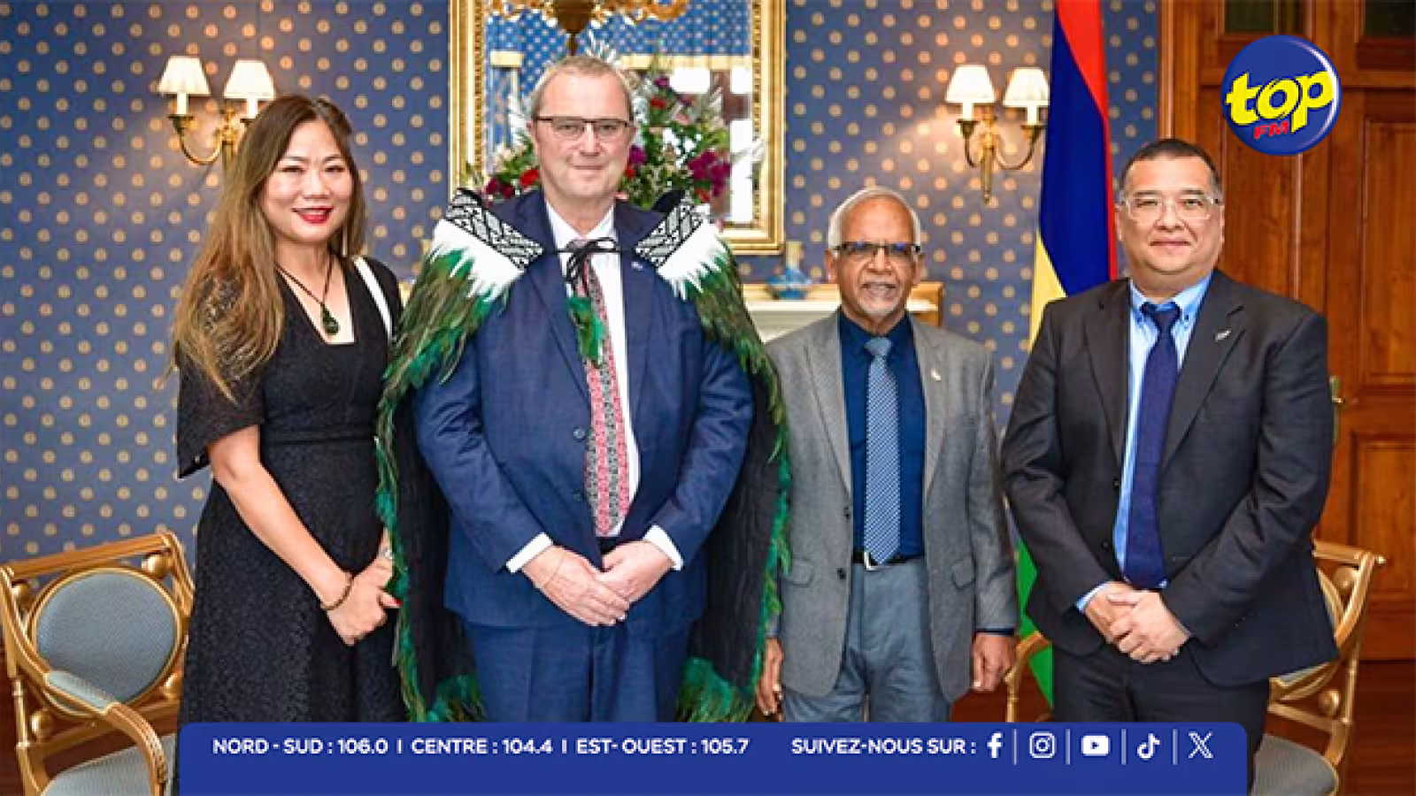 Diplomatie : Le Haut-commissaire de la Nouvelle-Zélande, Philip Richard Hewitt remet ses lettres de créance au président Dharambeer Gokhool