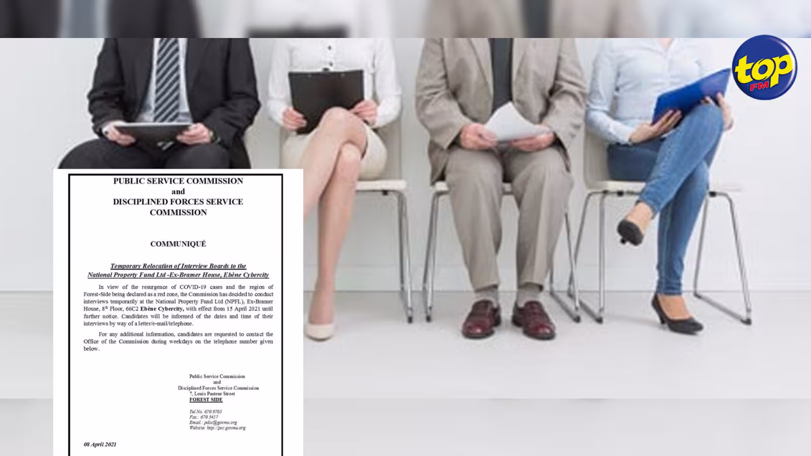 Ce communiqué de la PSC et de la DFSC : Les entretiens pour les emplois dans la fonction publique reprendront le 15 avril prochain
