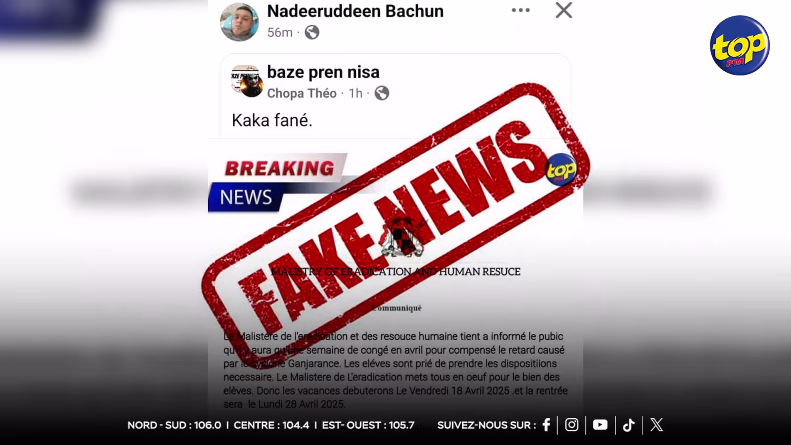 Vacances scolaires écourtées 2025 : Attention aux « Fake News » 