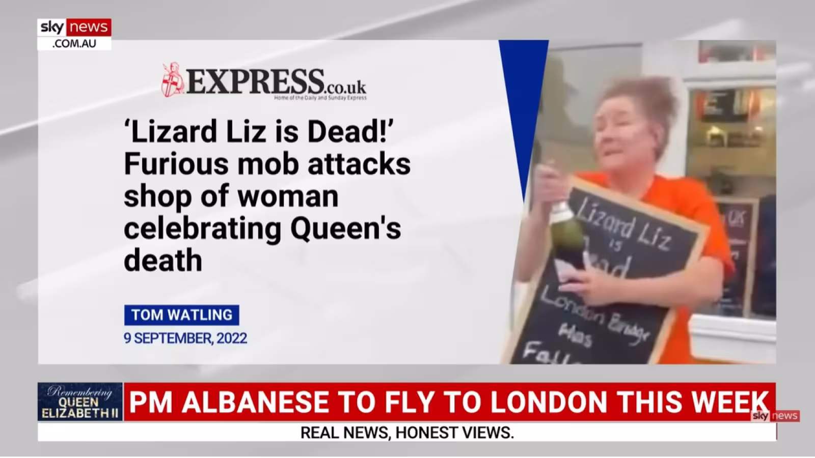 Pour avoir fêté la mort d’Elizabeth : Une femme chassée et son commerce lapidé