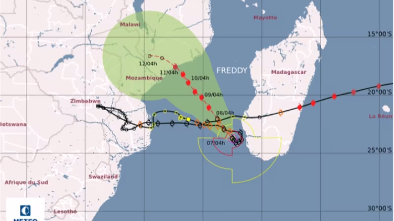Freddy a repris des forces et va frapper le Mozambique une deuxième fois