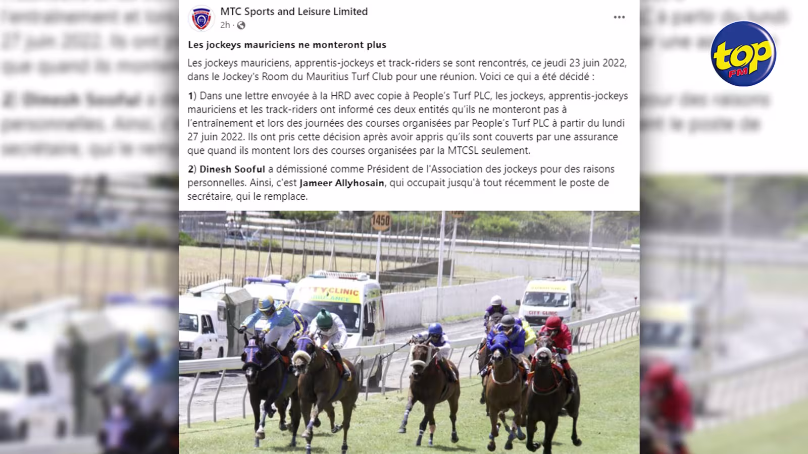 Hippisme : testé positif à la cocaïne, le jockey Marcos Ribeiro clame son innocence, selon son avocat Me Taij Dabycharun