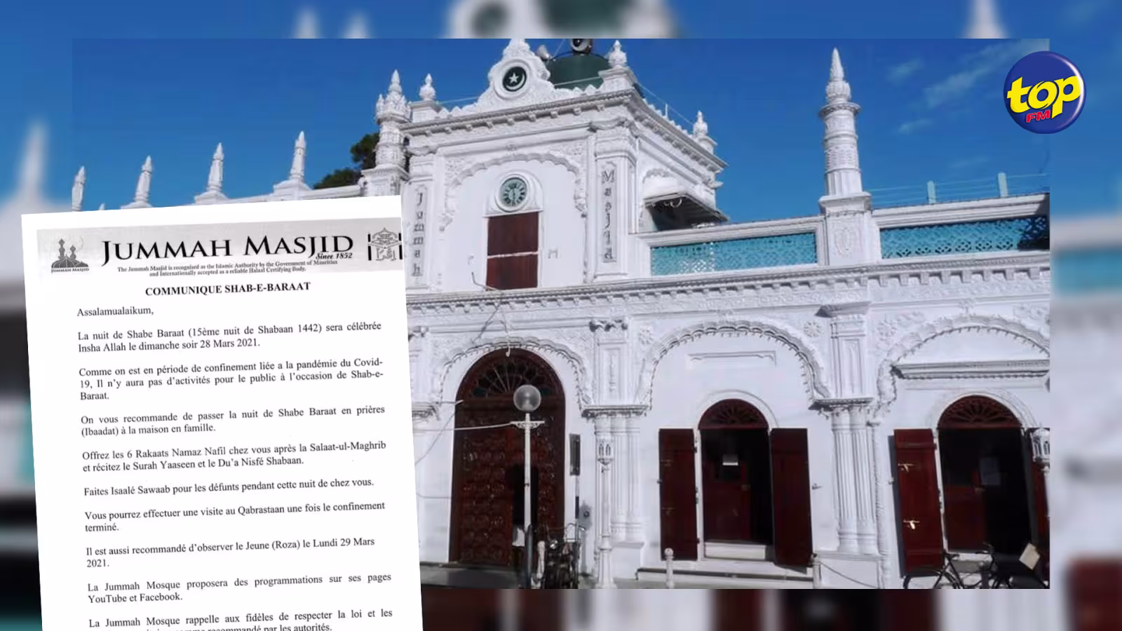 Shab-E-Baraat : La Jummah Mosque demande à tous les fidèles d’effectuer les prières à la maison