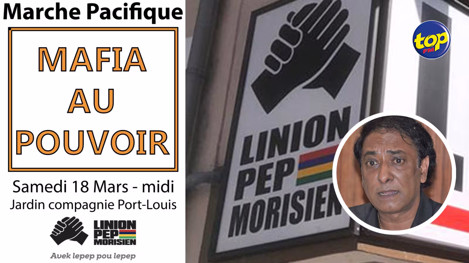 Ce samedi : Linion Pep Moricien prévoit une marche pacifique pour dénoncer la mafia dans le pays