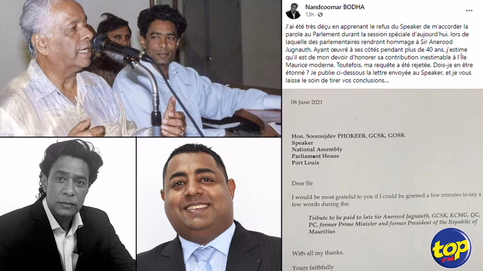 Au Parlement : Le Speaker rejette une demande de Nando Bodha qui voulait rendre hommage à SAJ