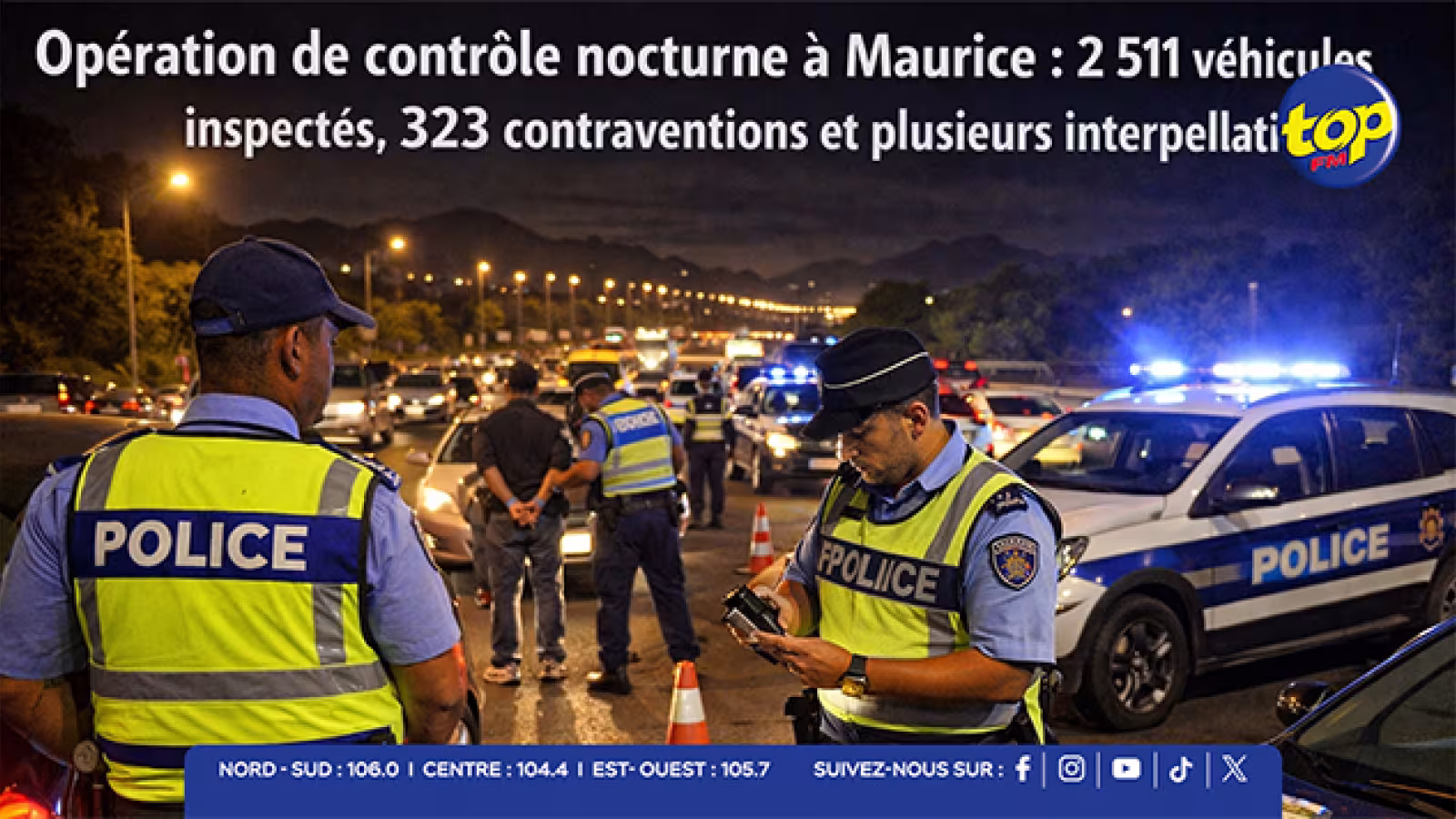 Opération de contrôle nocturne : 2 511 véhicules inspectés, 323 contraventions et plusieurs interpellations 