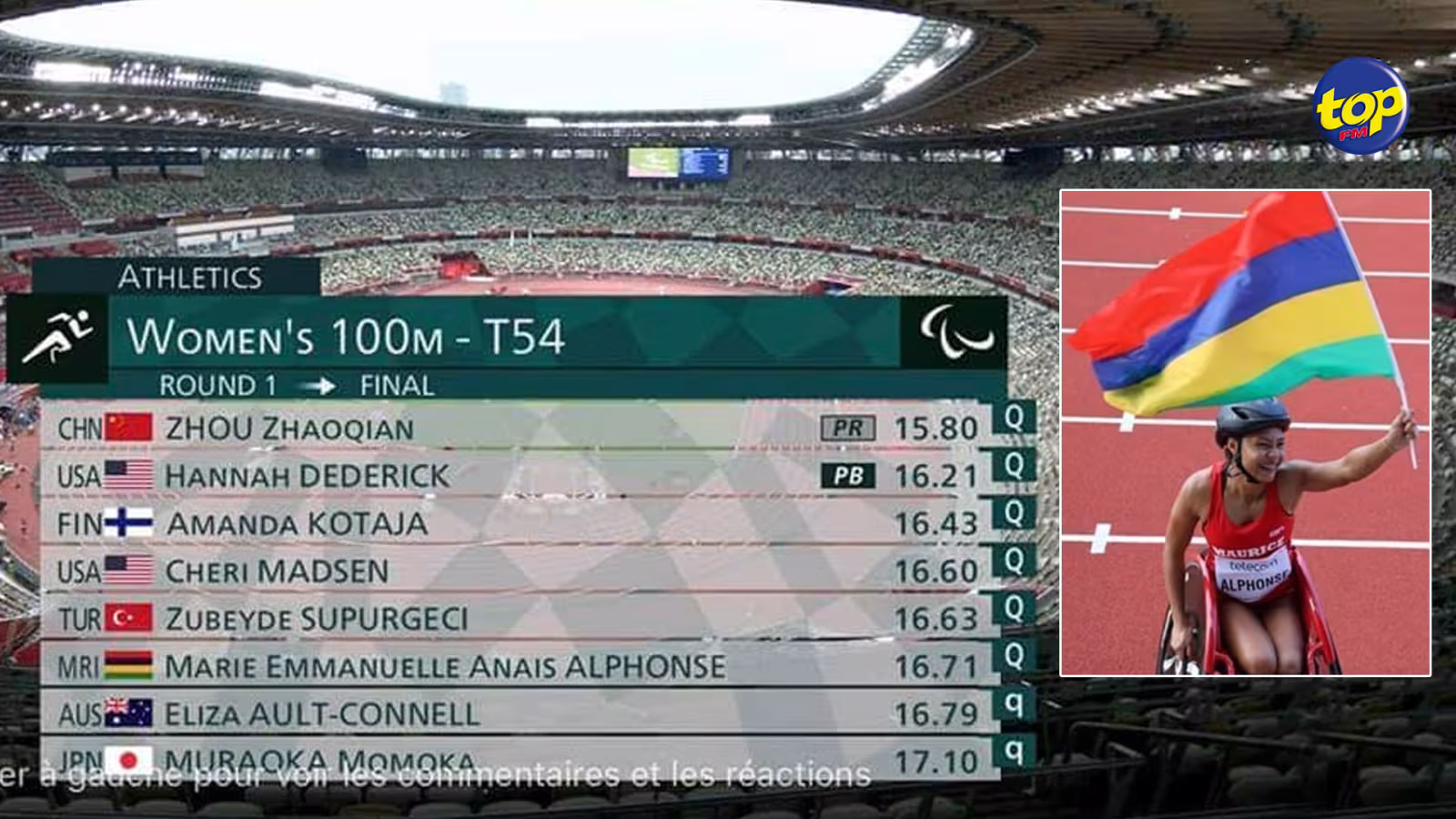 Aux Jeux paralympiques de Tokyo : Noémi Alphonse qualifiée pour la finale  du 100 mètres