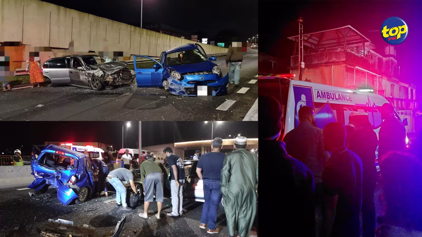 Plusieurs graves accidents sur nos routes  ces jours-ci: Un cycliste y laisse la vie a Glen-Park, et 2 blessés lors d’une collision entre 2 voitures près de l’autopont de Phoenix, hier
