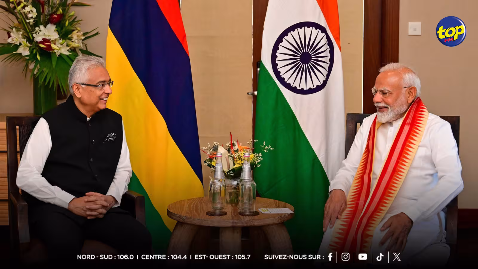 Rencontre Modi Jugnauth : « Bann retrouvailles bien chaleureux avec Premier ministre indien Shri Narendra Modi » declare Pravind Jugnauth 