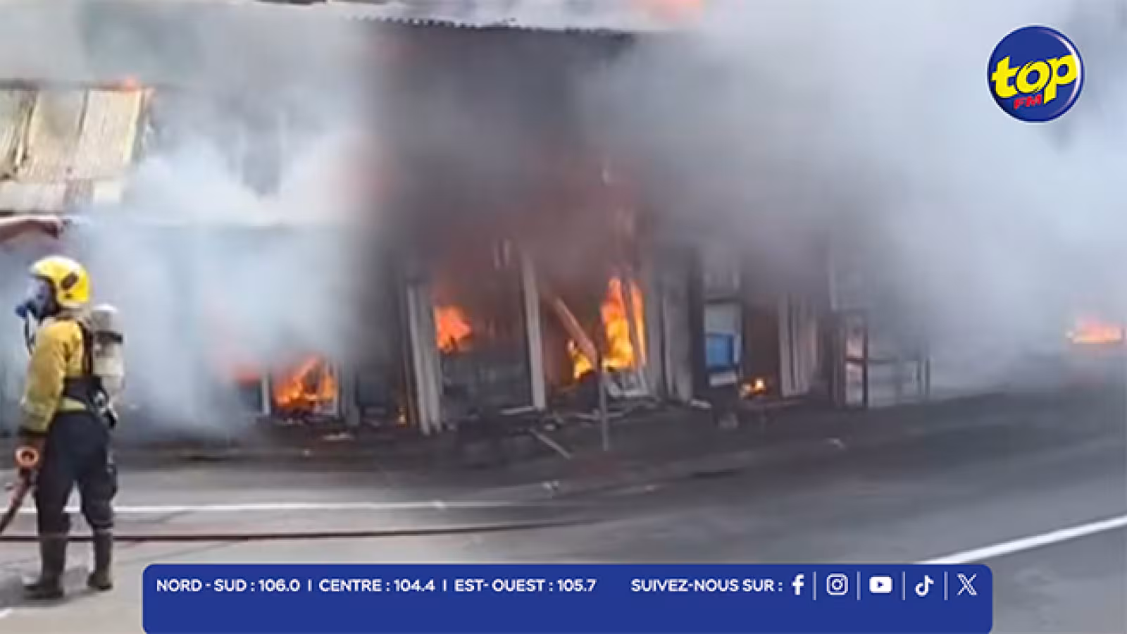 Mahébourg : quatre magasins détruits dans un incendie, aucun blessé à déplorer
