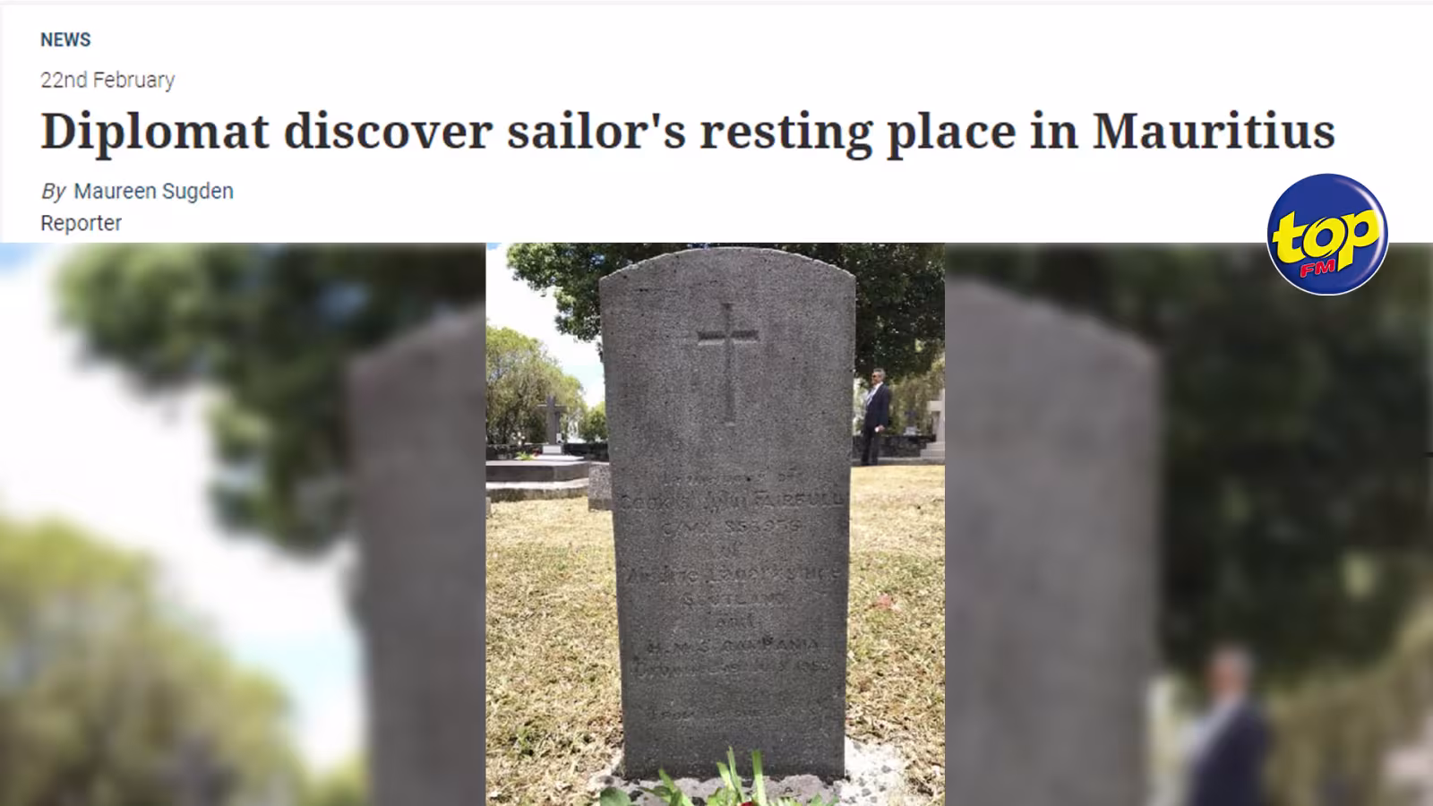 Quand le haut-commissaire britannique joue les super détectives : Keith Allan résout le mystère de la tombe d’un jeune marin écossais enterré à Maurice en 1952