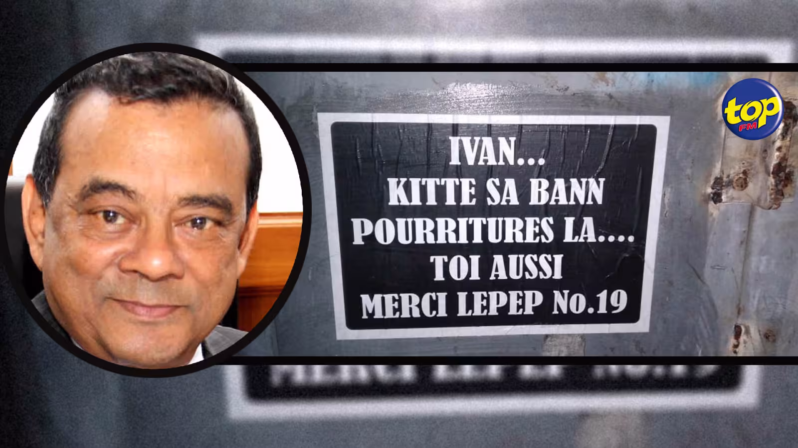 Au numéro 19: des affiches demandant à Ivan Collendavelloo de quitter le gouvernement placardées