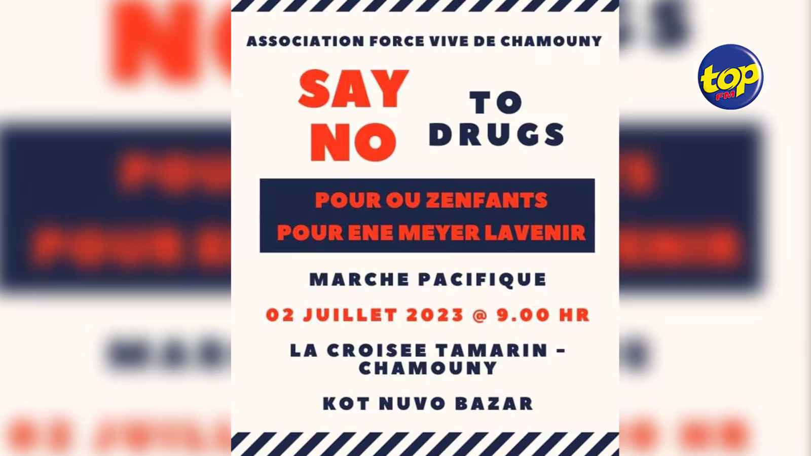 Non à la drogue : Une marche pacifique prévue ce dimanche 2 juillet par l’Association Force Vive de Chamouny