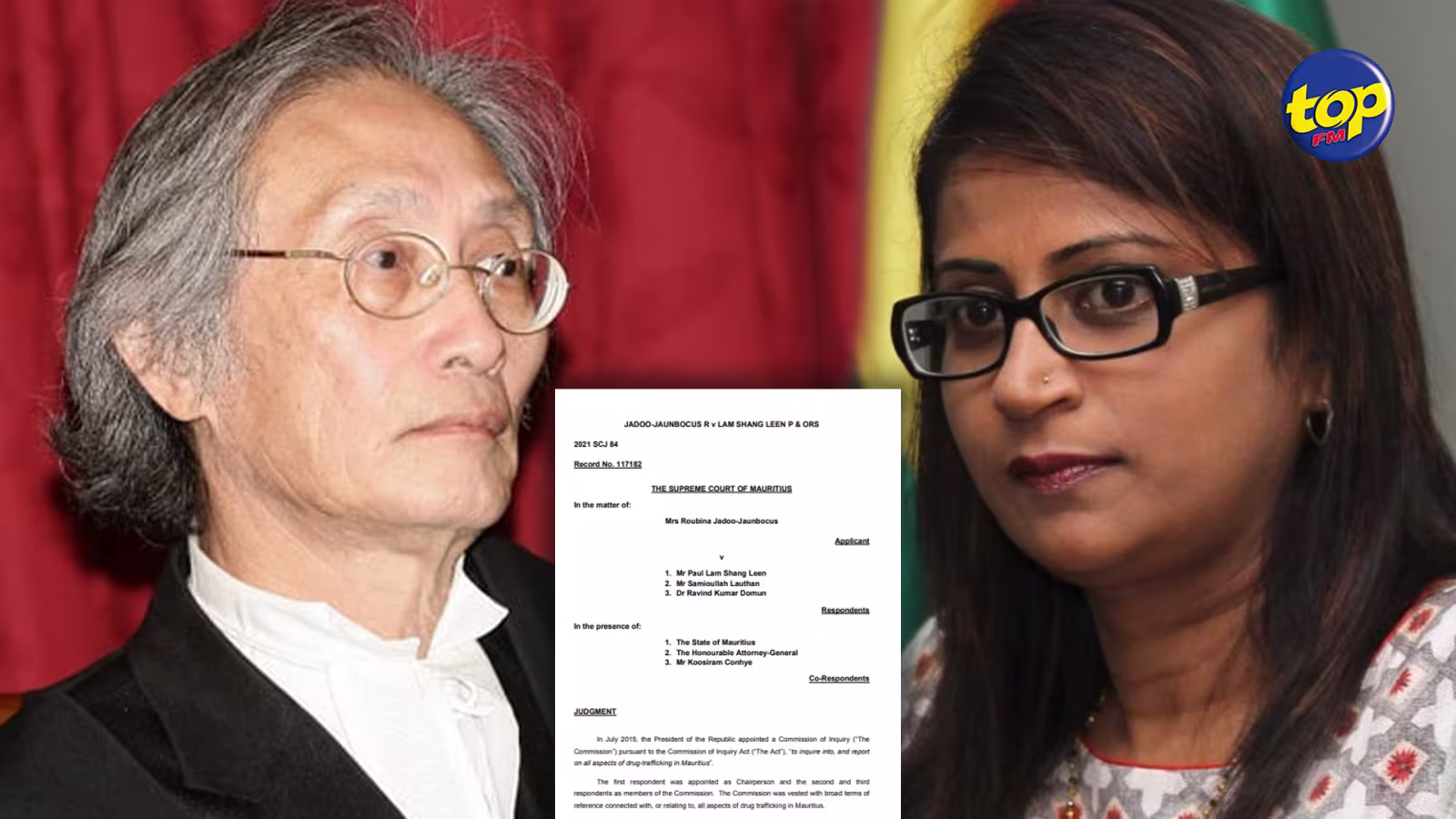 Roubina Jadoo-Jaunboccus obtient gain de cause : le chef juge Caunhye et la juge Devat ordonnent que tout le paragraphe la concernant soit enlevé du rapport de la Commission Lam Shang Leen