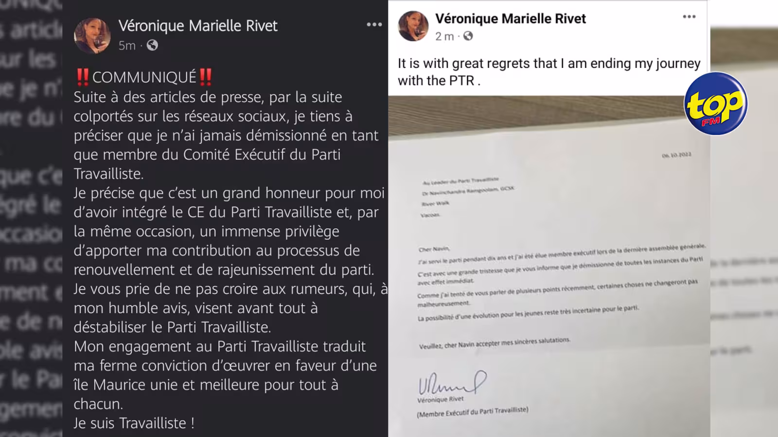 Après bien des tergiversations : Véronique Rivet quitte enfin le Parti travailliste