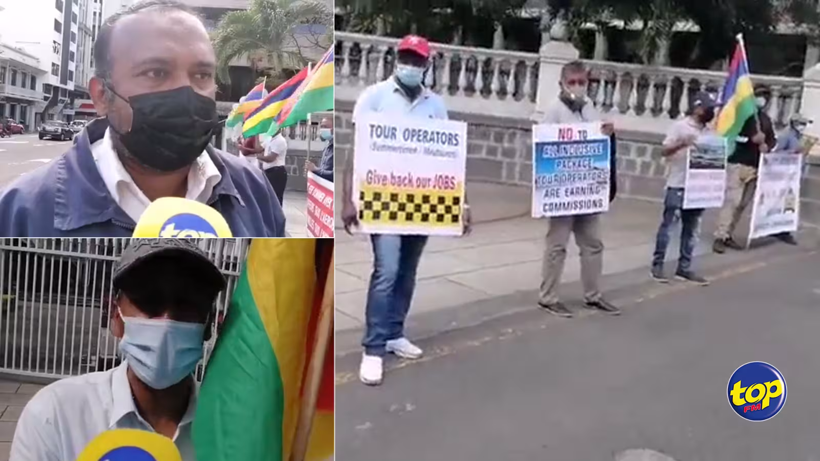 Devant l’Hôtel du gouvernement ce matin : nouvelle journée de protestation des taximen basés à l’aéroport