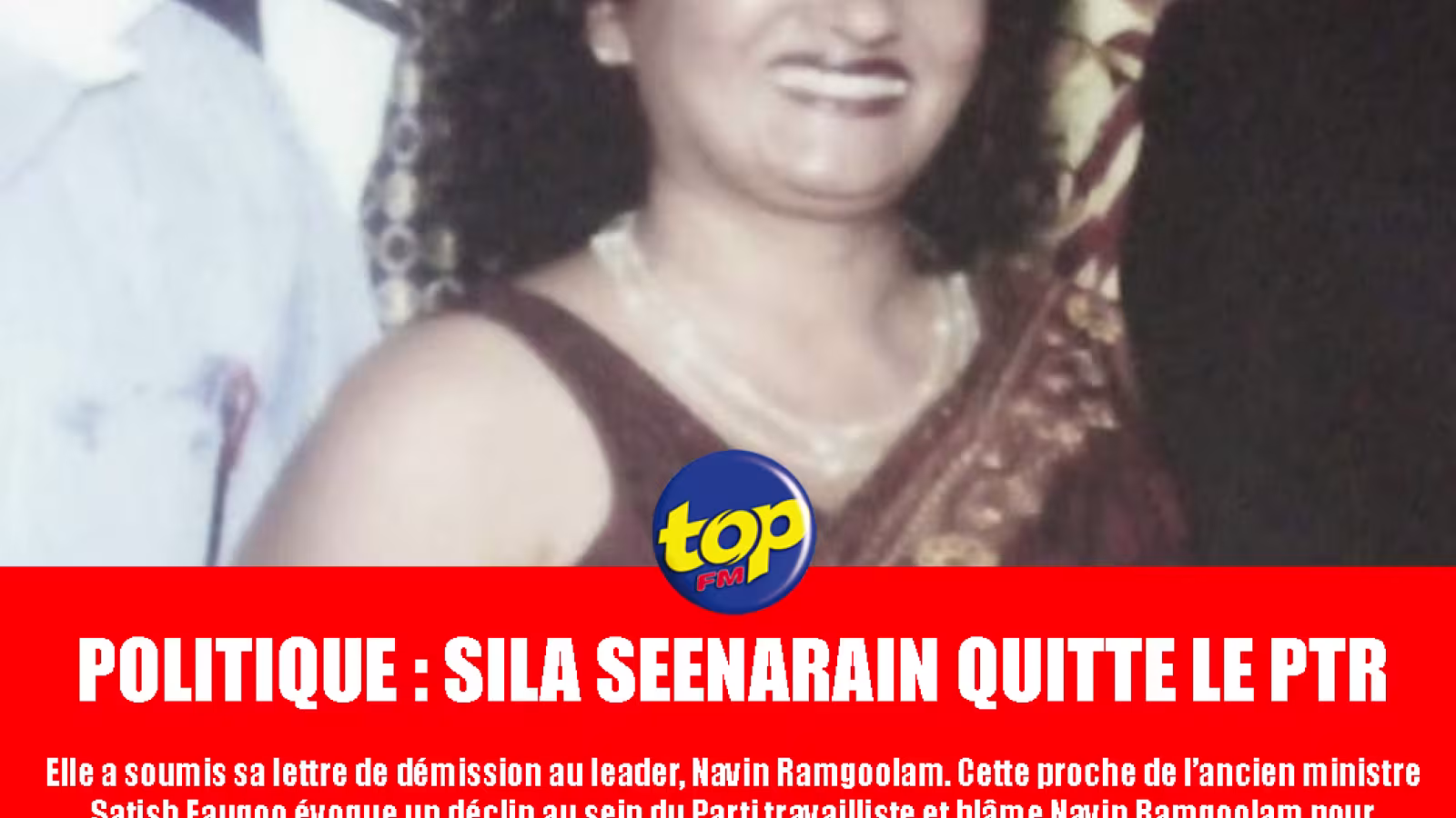Politique : Sila Seenarain quitte le PTr