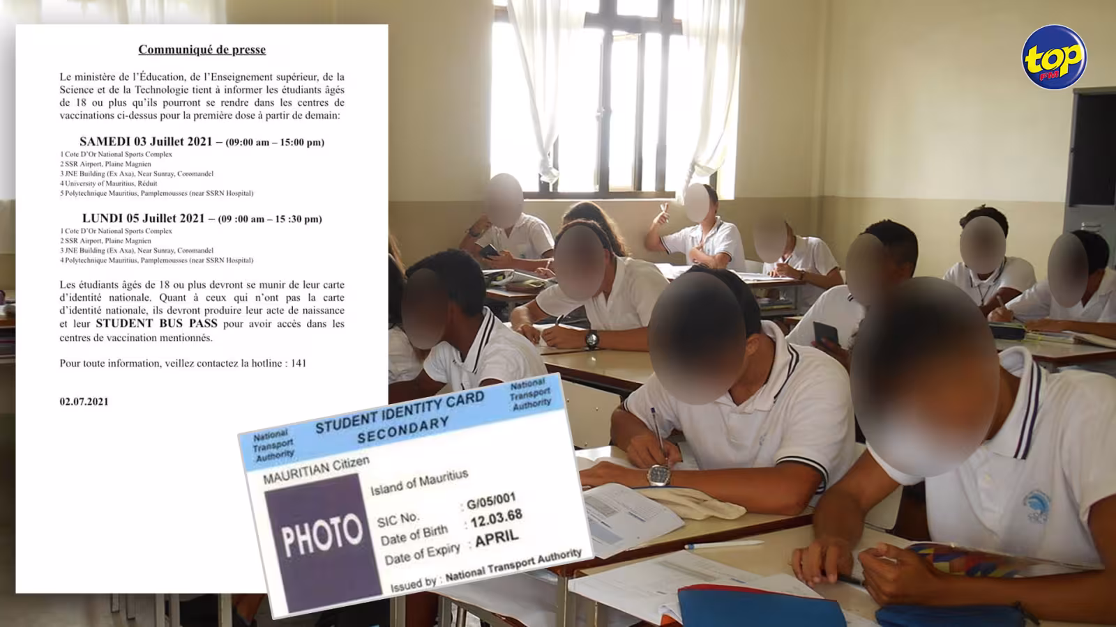 Afin qu’ils puissent reprendre le chemin de l’école : Sessions spéciales de vaccination demain et lundi pour les étudiants de plus de 18 ans