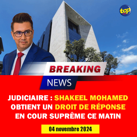 Shakeel Mohamed obtient un droit de réponse en Cour suprême ce matin