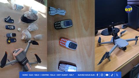 des téléphones portables, des drones et des cigarettes saisis