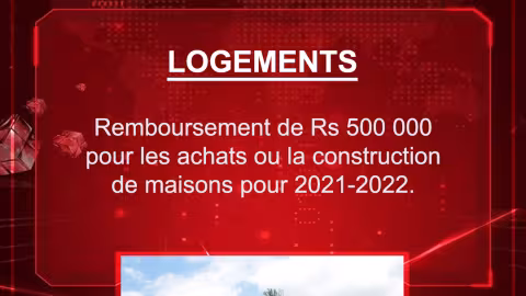 Budget 2021-2022 : Remboursement de Rs 500 000 pour les achats ou la construction de maisons pour 2021-2022