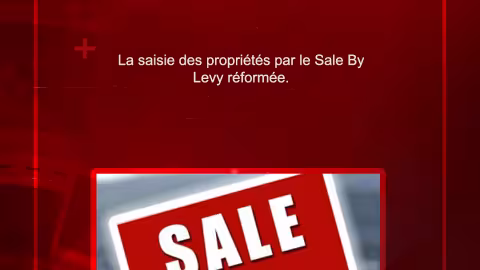 La saisie des propriétés par le Sale By Levy réformée.
