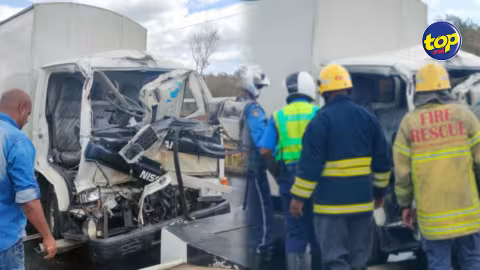 Grave accident sur l’autoroute à Sorèze en direction de Port-Louis : Collision entre deux camions… un des chauffeurs coincé dans son véhicule