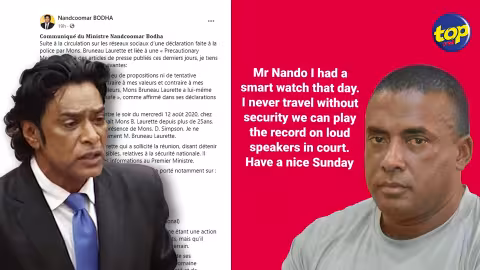 Propositions et tentative d’intimidation sur Bruneau Laurette : ‘J’ai la conversation entre Nando Bodha et moi sur mon smart watch, si li envi mo kapav met sa lor haut-parleur devant 25,000 dimun’ lance-t-il