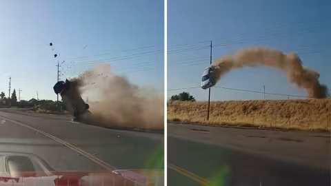 Accident hallucinant : une voiture s’envole sur l’autoroute en tombe en contrebas