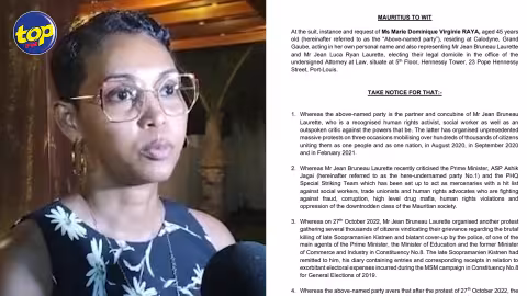 Dans une mise en demeure : Dominique Raya réclame Rs 20 millions à l’ASP Ashik Jagai et l’inspectrice Narainen