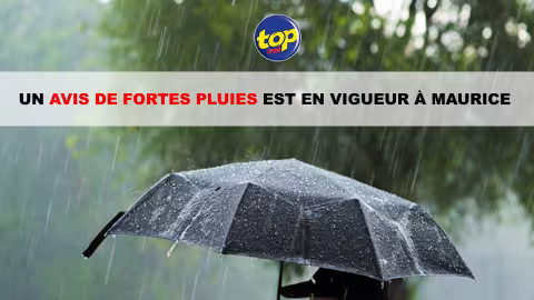 Météo : Un avis de fortes pluies est en vigueur à Maurice