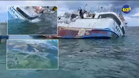 Des images exclusives autour des deux navires échoués