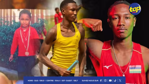 Grace à un survêtement de sport Jéremie Lararaudeuse s’est frayé un chemin pour l’excellence dans l’athlétisme: «nannier pa imposib..monn comancer mo pa ti ena nannier guet zordi kot mo été» avance-t-il