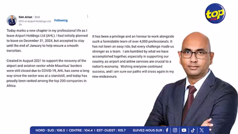 Ken Arian quitte Airport Holdings Ltd : « Un nouveau chapitre de ma vie professionnelle commence »