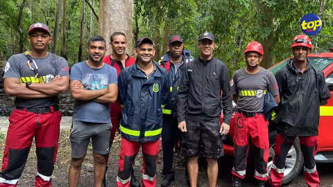 Pluies torrentielles hier au Parc National des Gorges de Rivière Noire : Le député Fabrice David et un groupe de randonneurs secourus par une équipe de pompiers
