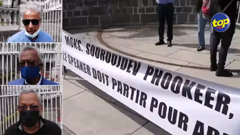 Devant la Government House ce matin : nouvelle manifestation des anciens parlementaires pour réclamer la réintégration d’Arvin Boolell et la révocation du Speaker