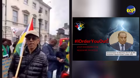 Des Mauriciens manifestent devant le Parlement britannique pour réclamer la démission du speaker, Sooroojdev Phokeer