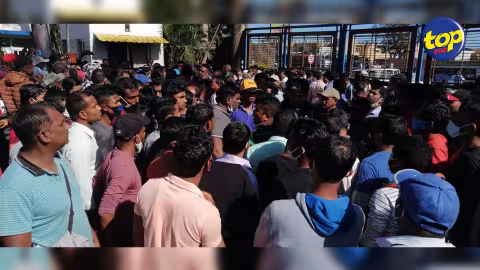 Manifestation des employés de PADCO ce matin à Riche Terre pour non-paiement de salaires